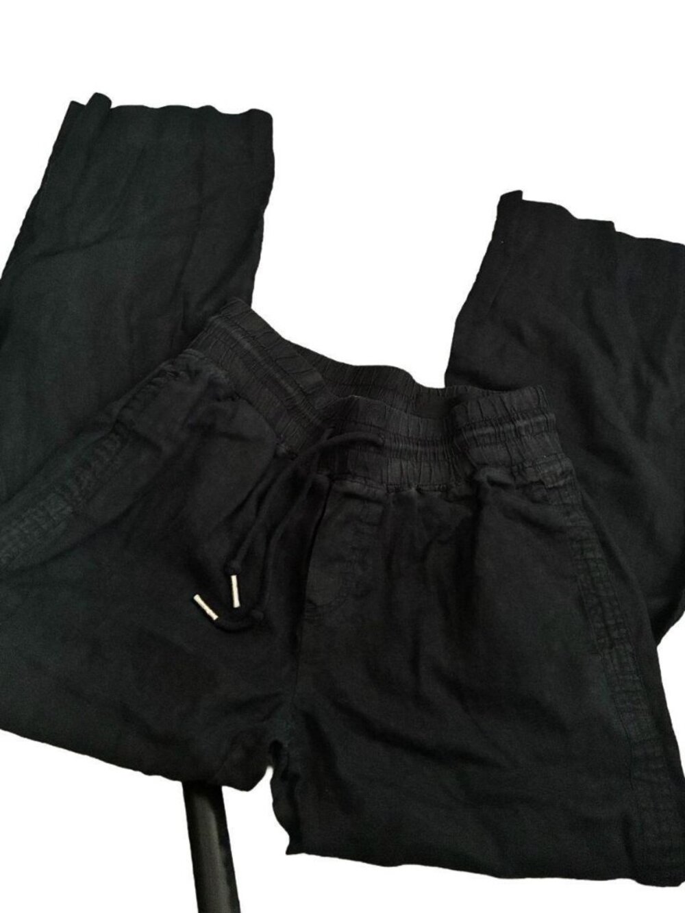 Quince Navy Linen Pants Size Small Adjustable Waist